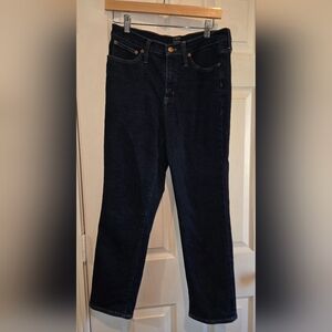 J Crew Factory Women's Straight Leg Jeans in Deep Indigo